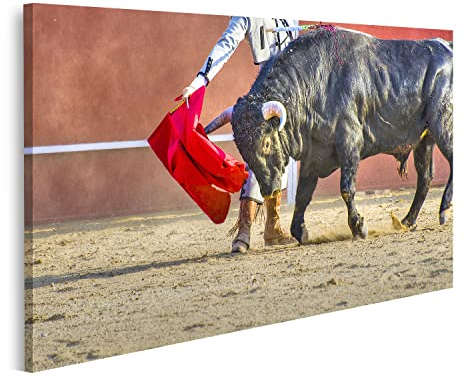 islandburner Bild auf Leinwand Bekämpfung Der Stier Bild Aus Spanien Black Stier Wandbild Poster Kunstdruck Bilder