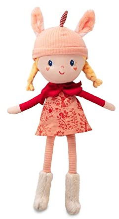 Lilliputiens - Lena Kuschelpuppe aus weichem Stoff mit abnehmbarem Mützchen, dekorativer Geschenkbox - Fördert Feinmotorik und Fantasie - Lehrspielzeug - Ideal für Kinder ab 2 Jahren - 83382