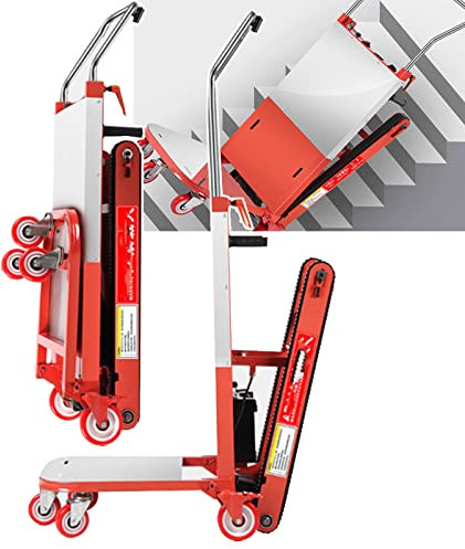 XINGma Carrello Elettrico Pieghevole, Carrello Elettrico per Salire Le Scale, capacità di Carico 300 kg, Tempo di Utilizzo/5 Ore, per La Movimentazione Domestica di Oggetti Pesanti,Red