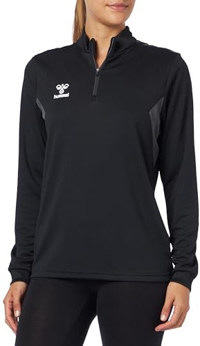 Hummel Damen Hmlauthentic Half Zip Woman Sweatshirt, Schwarz, L EU