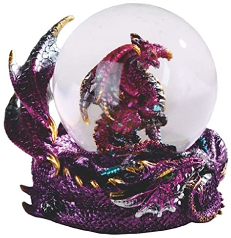 ICE ARMOR Schneekugel mit Drachen-Glitzer, 10,8 cm breit, Deko-Figur
