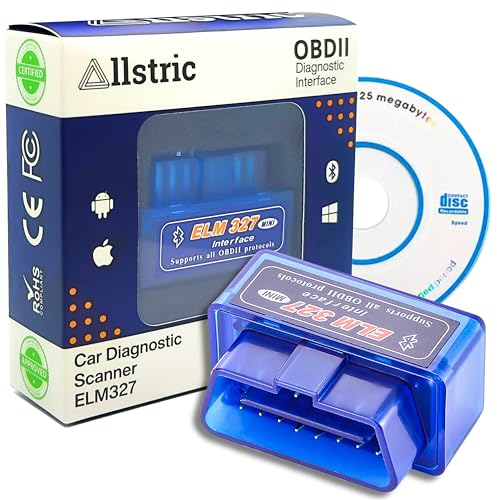 Allstric® Obd2 Diagnostic Voiture Multimarque. Elm 327 Outils Diagnostics Système Moteur OBD-II. OBD2 Bluetooth Original pour Diagnostic Voiture. Valise Diagnostic Auto Multimarque. OBD2 et CD.
