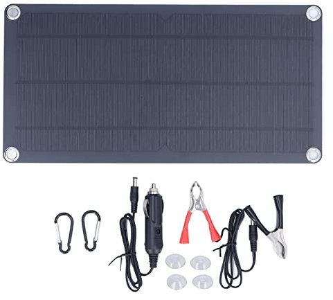Panneau Solaire 12V 1a 10W, Kit de Panneau Solaire de Conception Mince et Étanche, Chargeur de Panneau Solaire À Diode Intégrée pour Bateau de Voiture Domestique