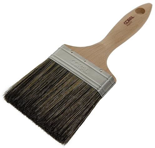 Coral 32700 Aspire 4 inch Wall Paint Brush Professional Thick Flat Profile for High Productivity Trade Finish with Walls Floors Masonry Sheds Fences Decking Wallpaper Paste FSC Wood Handle