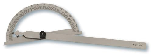 STEINLE 6202 Stahl Winkelmesser/Gradmesser 80 x 120 mm Präzisionsausführung Durchmesser Gradbogen: 80 mm Länge des freien Schenkels: 120 mm