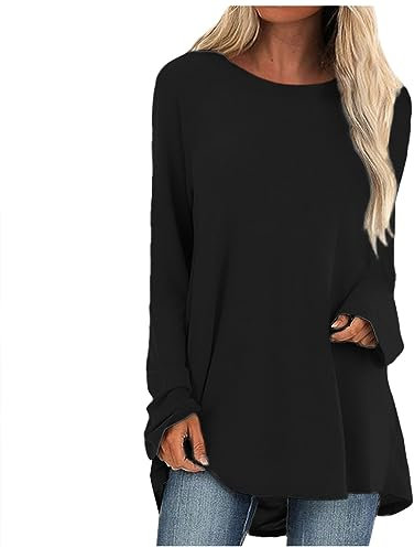 Damen Herbstmode Lose Shirts Festliche Elegant Pullover Tunika Oberteile Bluse Oktober Rundhals Oversize Langarmshirt Rosa Lustige Blusen 2023 T-Shirts Druck Tops