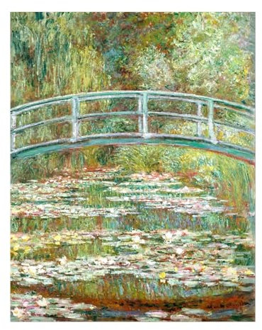 Pathos Studio CLAUDE MONET – Brücke über einen Teich von Seerosen (Giclée Kunstdruck) 12,7 x 17,8 cm