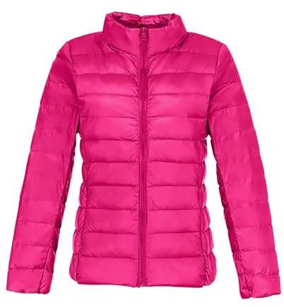 Surttan Giacca Leggera Donna 100 Grammi Ripiegabile Piumino Taglie Forti Caldo Giubbotto Imbottito Elegante Trapuntato Giacca Antivento Invernale Giubbino Mezza Stagione