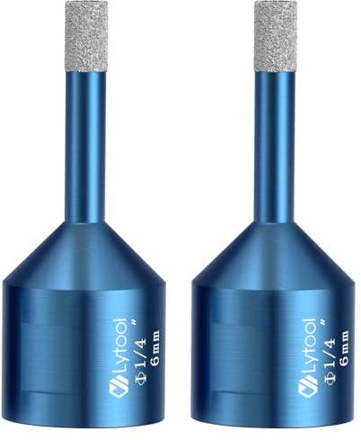 2 Pièces 6mm Forets Diamant M14,Lytool Forets Diamantés Brasé Sous Vide avec Filetage M14,Forets Carrelage Diamant Diamantés pour Forage à Sec/Humide,pour Porcelaine Carrelage Granit Céramique Marbre