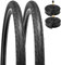 YunSCM 2er-Pack 700C Fahrradreifen 700x35C ETRTO 37-622 60TPI und 2er-Pack 700C Fahrradschläuche AV48mm Ventil mit 2 Felgenbändern Kompatibel mit 700x35C/43C Außenreifen und Schläuchen (W2109)