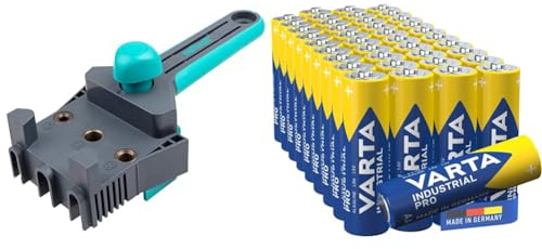 wolfcraft Meisterdübler Universal-Dübelhilfe 4640000 / Praktische Dübelhilfe für saubere Eck- & VARTA Batterien AA