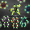 Irikdescia 8 Stück Fidget Spinner, DIY Transformable Chain Robot Finger Spinner, im Dunkeln leuchtendes, Verformbares Kreatives Mechanisches Gyro-Spielzeug, zum Stressabbau