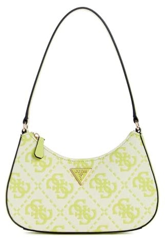 GUESS Ruma Mini Top Zip Shoulder Bag Chartreuse Logo