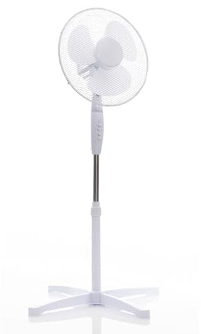 Daewoo 16 Inch Pedestal Fan With Clip On Base, 3 Speed Settings, Oscillation, adjustable tilt and height, with three blades and fan guard, ideal for all floor, Cooling For Bedrooms, Offices And More
