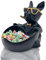 French Bulldog Candy Bowl Decor, Heart-Shaped Key Holder Bowl Candy Dish with Tray, Bulldog Accessories, Resin BulldogStatue for Office Desk Home Decor Figurines Entryway Table Decor (Love,Black)