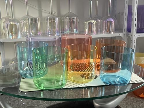 Colored Tuned Chakra Set of 7 Quartz Crystal Singing Bowl 6ADEFG8BC