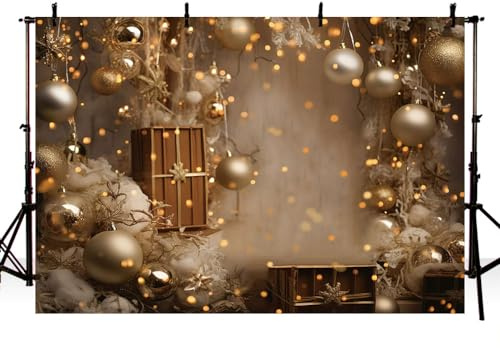 AIBIIN Winter-Weihnachts-Fotografie-Hintergrund für den Innenbereich Glitzer-Weihnachtsfeier Kinder-Familien-Porträt-Dekor-Hintergrund Fotostudio-Requisiten 3,05x2,13m
