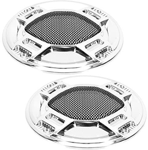 UKCOCO 2pièces pour Haut-Parleur De Voiture Couvercle De Haut-Parleur Antipoussière Compatible Finition Argentée