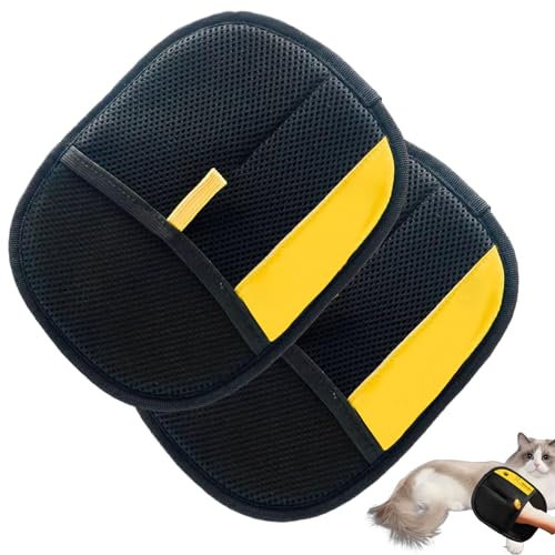 Lot de 2 Gants de Toilettage Double Face pour Animaux de Compagnie - Aimant en Fourrure Polyvalent pour Enlever les Poils