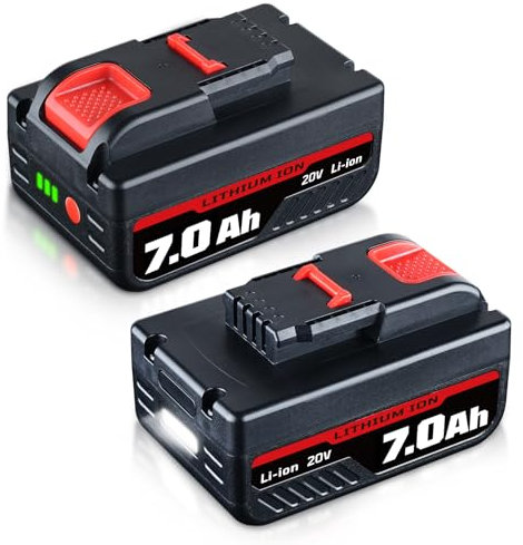 2 Stück WA3551 20V 7,0Ah Ersatzakku für Worx Akku 20V Kompatibel mit Worx Akku für Elektrowerkzeug Mit Front und Rücklicht WA3553 WA3556 WA3641 WA3605 WA3551 WA3572, kein Original