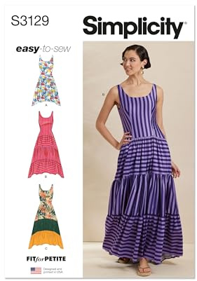 Simplicity Sewing Pattern SS3129D5 Misses' Dresses with Petite Lines D5 (4-6-8-10-12)