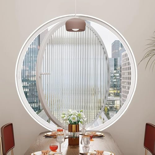 TWHZSAI Ventanas Redondas de Vidrio Templado con rotación de 360°, ventilación de aleación de Aluminio, Ventana de Ojo de Buey para baño, Cocina, decoración de casa de Juegos, Blanco, 1,35 cm/13,7 p