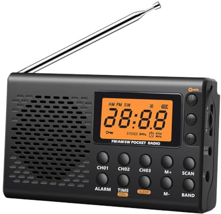 Generic Radio AM/FM portable à ondes courtes radio à piles pour la maison et l'extérieur (noir JP)