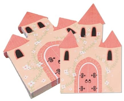 Gleemix 20 Stück Servietten Rosa, 23x33 cm Pink Schloss Servietten, Einweg Partyservietten, Kindergeburtstag Prinzessin Napkins für Schloss Thema Party und Babyparty