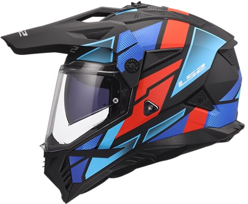 LS2, Motocrosshelme PIONEER II BLOCK Black Red Blue, XS