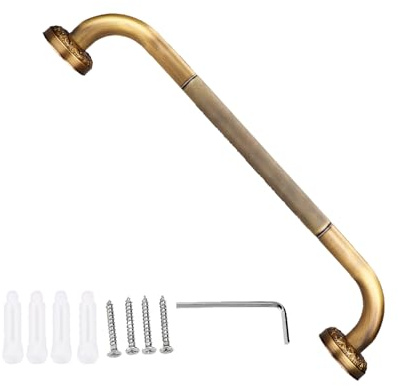 Dusch-Haltegriff, 19-Zoll-Gold-Badezimmer-Haltegriff, rutschfester Messing-Sicherheitsduschgriff für Badewannen-Handlauf, Unterstützung älterer Verletzungen, Senior Assist