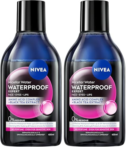 NIVEA MicellAIR Professional Micellar Water Make-Up Remover (400ml), Eye Make Up Remover, Skin Cleanser, Professionally Tested, NIVEA Micellar Water (Pack of 2)