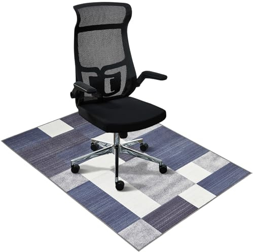 Office Chair Mat, 90x120cm Office Chair Mat For Hardwood Floor, Sturdy Lock Edge Desk Chair Mat, Floor Protector For Office Chair with Anti-Slip Backing, Machine Washable Chair Mat,Office Rug