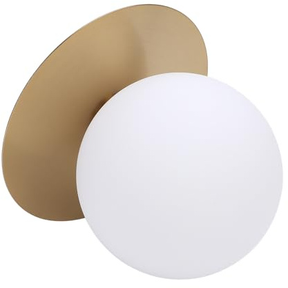 KIMISS Mid Century Modern Globe Vägglampa för Vardagsrummet i Sovrummet - Elegant Design med Mjölkvit Glasskärm, G9-kompatibel - Perfekt för Hall och Badrum