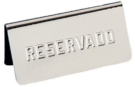 García de Pou 179.16 Placa para Mesa Reservado, 12 x 5.4 x 5.9 Cm, Plateado