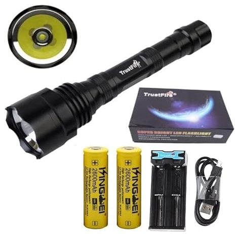 Linterna Trustfire original TR-T1-1 Led CREE XML-T6-1600 lm, 1 modo de brillo, Cargador TR-016 (Kit Nº2 (Kit de alumbrado)