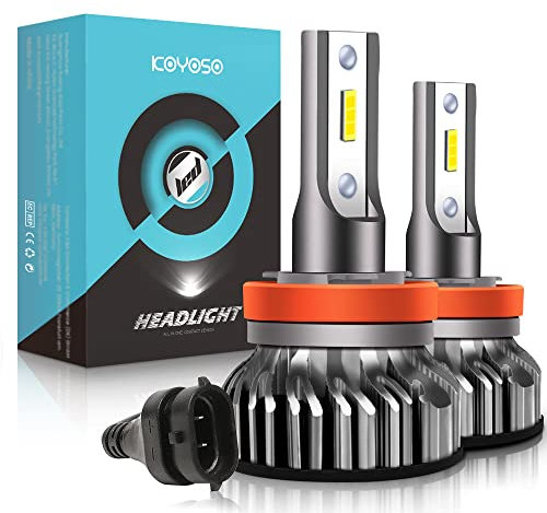 KOYOSO Lampadine H11 LED 10000LM, Kit Lampada Sostituzione per Alogena Lampade e Xenon Luci, 12V 6000K Bianco