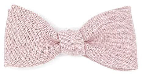 Noeud papillon rose poudré uni en lin