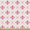 ABAKUHAUS Fleur De Lis Gewebe als Meterware, Rosa Lilienblume, Schön Gewebten Stoff für Polster und Wohnaccessoires, 1M (148x100cm),Creme Rosa
