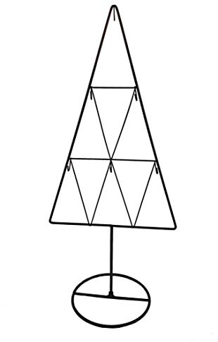 Metall Weihnachtsbaum zum dekorieren - 61 cm - Deko Tannenbaum mit 6 Haken schwarz - Metallbaum für Zierschmuck
