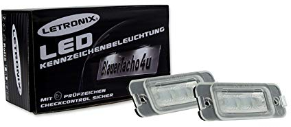 LETRONIX SMD LED Kennzeichenbeleuchtung Module geeignet für Variante 1 M-Klasse W164 2005-2011 / GL-Klasse X164 2007-2012 / R-Klasse W251 2006-2011 mit E-Prüfzeichen