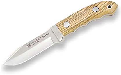 joker Coltello Bushcraft, pezzo unico, con coperchio, ghiera e lama in legno di ulivo 9,5 cm, totale 20,3 cm, CO84 per la pesca, la caccia, l'escursionismo, il campeggio