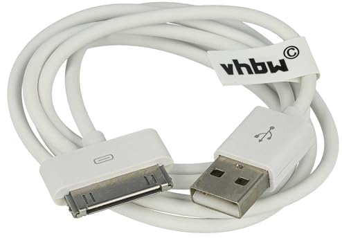 vhbw USB Datenkabel (Typ A auf MP3 Player) kompatibel mit Apple iPod Touch, Photo, Nano 6 Gen. - A1366 MP3 Player, Weiß