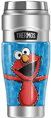 Sesame Street Elmo Character THERMOS STAINLESS KING Stainless Steel Travel Tumbler, Vacuum insulated & Double Wall, 16oz