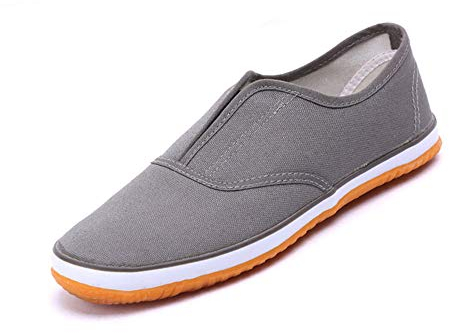 FJJLOVE Unisex Stoffschuhe, Kampfsport Schuhe Kung Fu Praxis Wear Morgen-Übung Tai Chi Schuhe Chinese Traditional Wushu Shaolin Qi Gong Peking Trainer Schuh,Grau,40