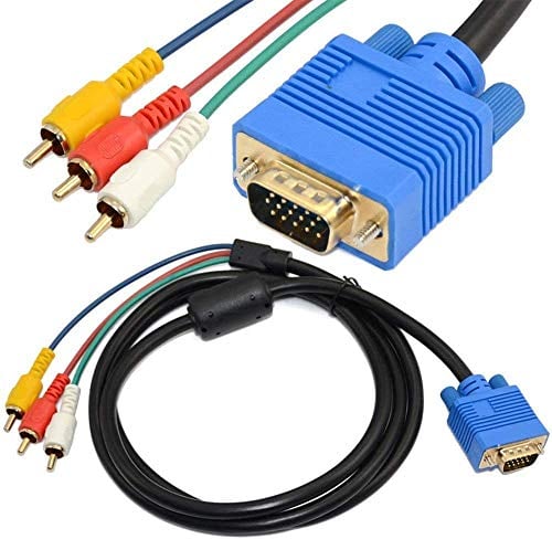 Cavo component video VGA con spina maschio e 3 adattatori rca (da VGA a RCA)