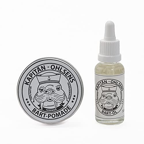 Kapitän Ohlsen Bartpflege Set - Bartöl & Bartpomade - 100% natürlich