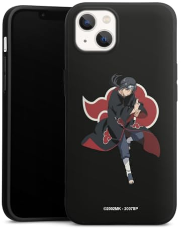 Premium Silikon Hülle kompatibel mit Apple iPhone 13 Handyhülle schwarz Case Itachi Uchiha Offizielles Lizenzprodukt Naruto Shippuden