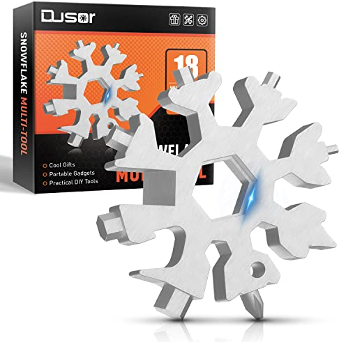 Dusor Adventskalender Füllung Männer, 18-in-1 Schneeflocken Multitool Geschenke für Männer, Weihnachtsgeschenke für Männer, Adventskalender Männer Geschenke, Kleine Geschenke für Männer Weihnachten