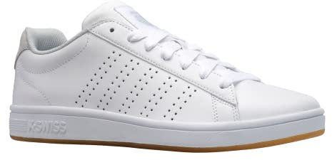K-Swiss Court Casper Herren-Sneaker, Weiß/Grau-Violett/Gummi, 39.5 EU