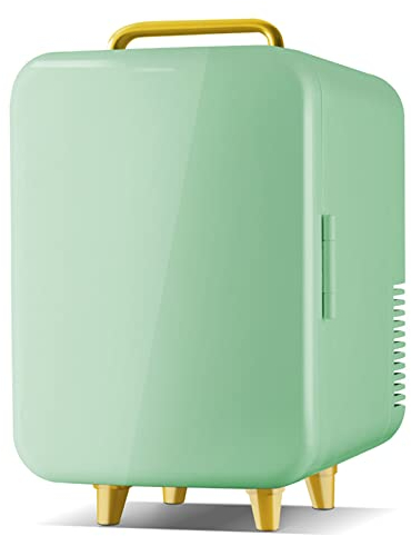 8L Mini Fridge Beauty Refrigerator Cooler and Warmer 12V/220V Constant Temperature Skincare Preservation for Room Car Portable,Green